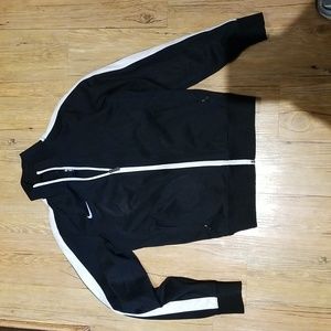 EUC Nike black white zip up heavy duty sz S side zip pockets